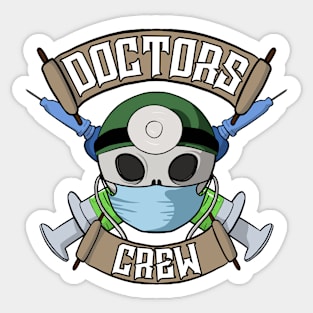 Doctors crew Jolly Roger pirate flag Sticker